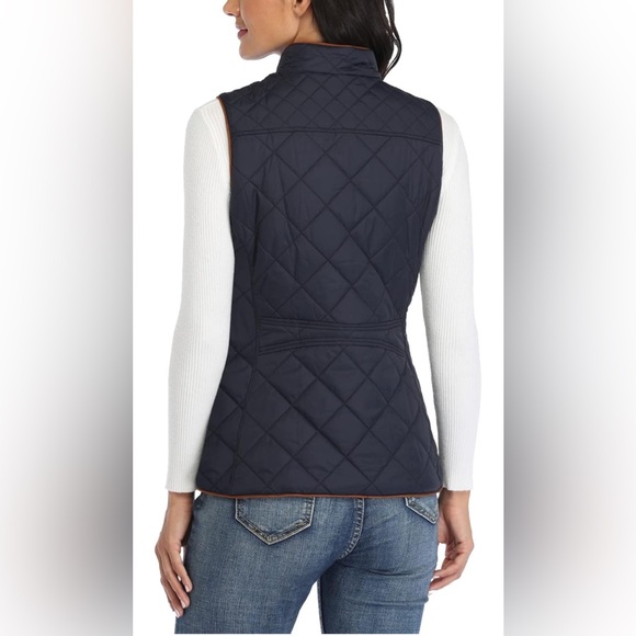 LOVE TREE Vest for Women Navy Blue with Brown Decorations Size M - Picture 2 of 10